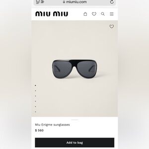 Miu Miu Enigme Oversized Black Sunglasses